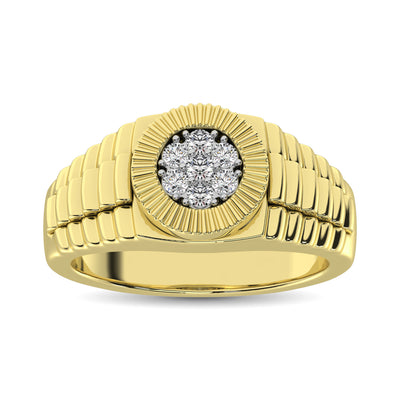 Diamond 1/4 Ct.Tw. Rolex Mens Ring in 14K Yellow Gold