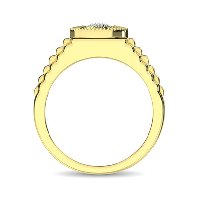 Diamond 1/4 Ct.Tw. Rolex Mens Ring in 14K Yellow Gold