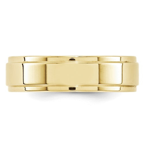 Yellow Gold Step Edge Band