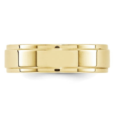 Yellow Gold Step Edge Band