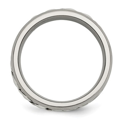 Diamond, Titanium & Sterling Silver Band