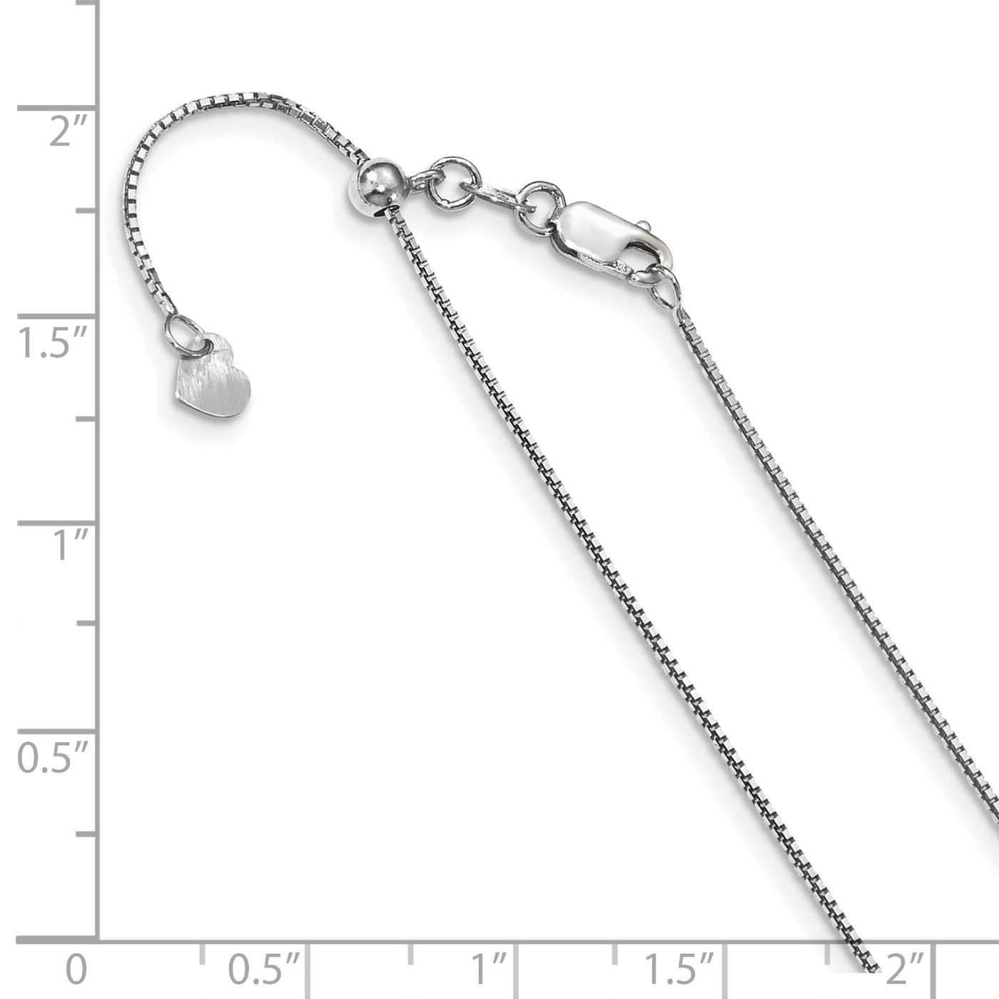 Leslie's 14K White Gold Adjustable .8mm Box Chain