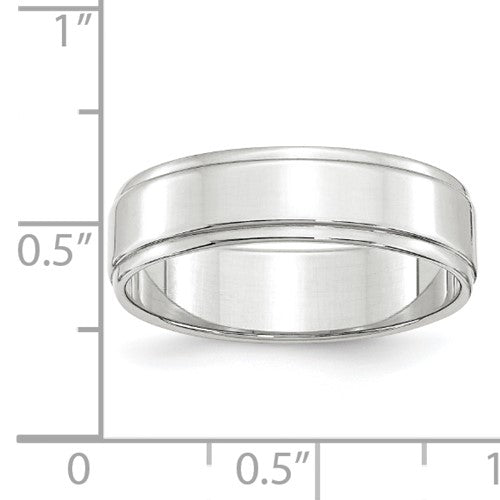 White Gold Step Edge Band