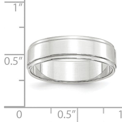 White Gold Step Edge Band