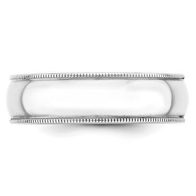 White Gold Milgrain Band