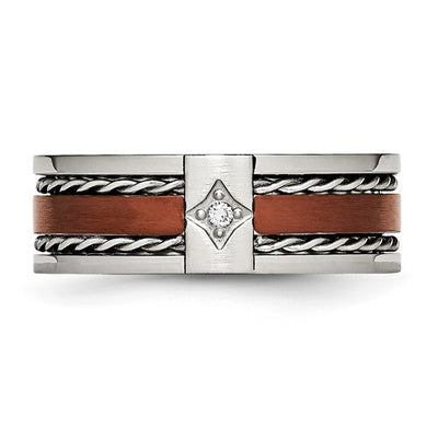 Stainless Steel Band with a Diamond