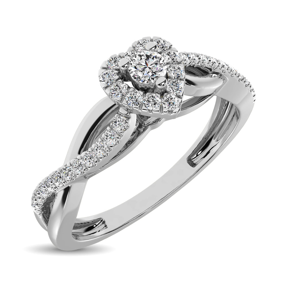 10K White Gold 1/5 Ct.Tw. Diamond Heart Ring
