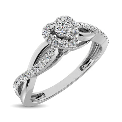 10K White Gold 1/5 Ct.Tw. Diamond Heart Ring