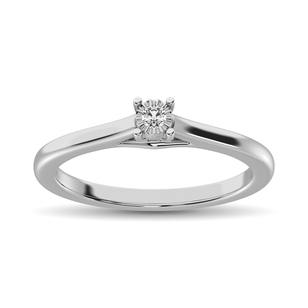 10K White Gold 1/3 Ct.Tw.Diamond Solitaire Engagement Ring