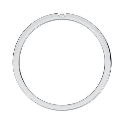 Diamond 1/10 Ct.Tw. Mens Machine Band in 10K White Gold