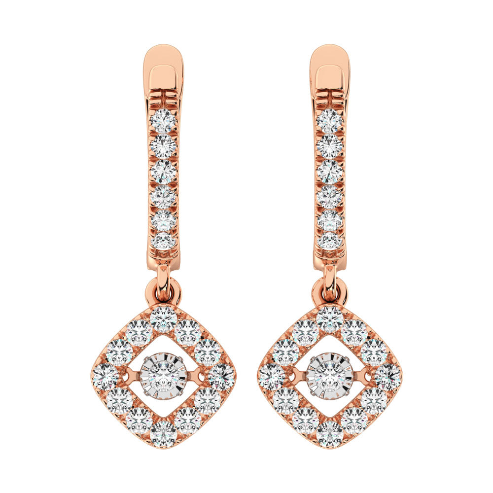 Diamond 5/8 Ct.Tw. Shimmering Hoop Earrings in 14K Rose Gold
