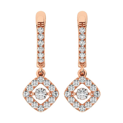 Diamond 5/8 Ct.Tw. Shimmering Hoop Earrings in 14K Rose Gold