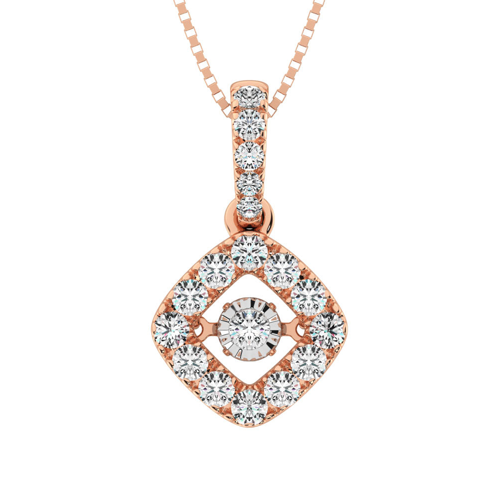Diamond 3/8 Ct.Tw. Shimmering Fashion Pendant in 14K Rose Gold