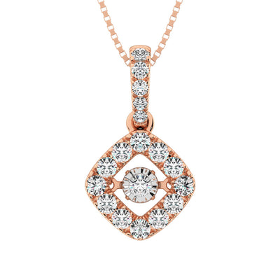 Diamond 3/8 Ct.Tw. Shimmering Fashion Pendant in 14K Rose Gold