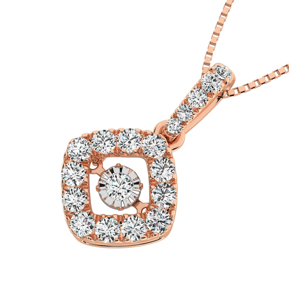 Diamond 3/8 Ct.Tw. Shimmering Fashion Pendant in 14K Rose Gold
