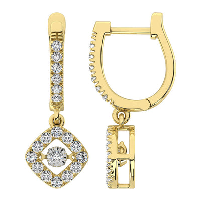 Diamond 5/8 Ct.Tw. Shimmering Hoop Earrings in 14K Yellow Gold