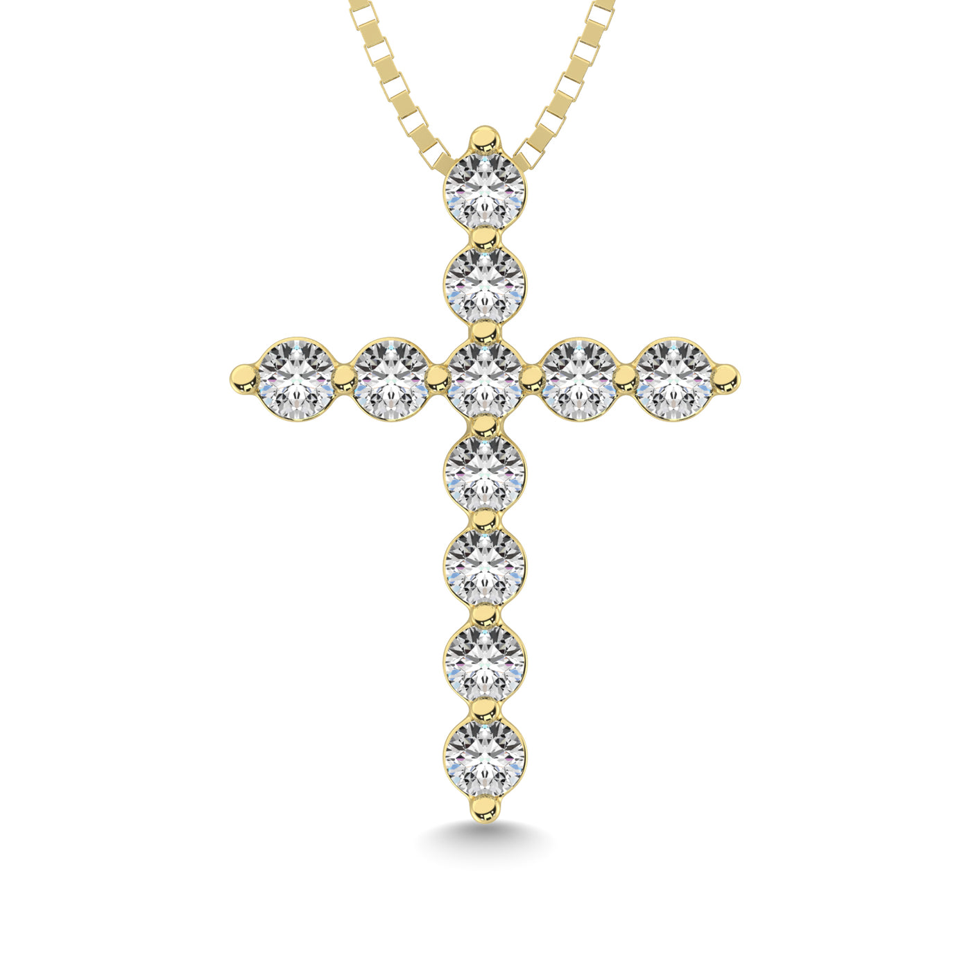 Shared Prong Diamond  1/5 Ct.Tw Cross Pendant.