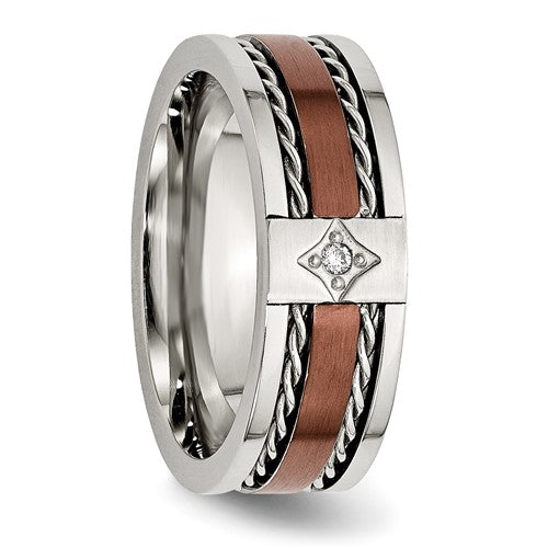 Stainless Steel Band with a Diamond