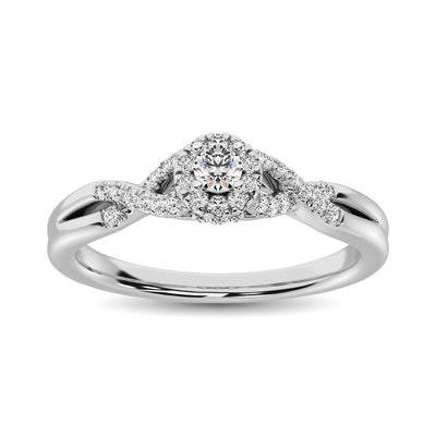 Diamond 1/4 ct tw Round Cut Engagement Ring  in 10K White Gold