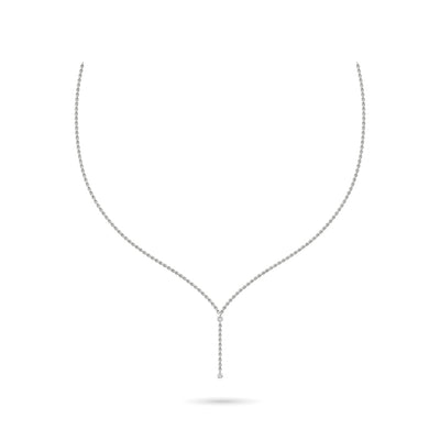 10K White Gold 1/20 Ct.Tw.Diamond Lariate Necklace