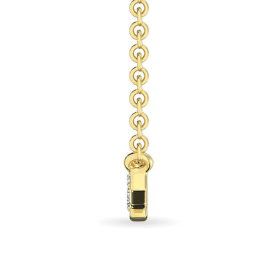 Diamond 1/10 Ct.Tw. and Tsaverite Necklace in 10K Yellow Gold