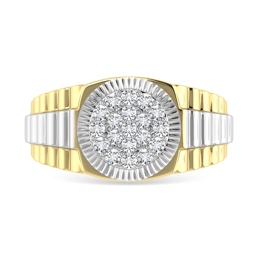 Diamond 1/2.Tw. Mens Rolex Ring in 10K Two Tone Gold