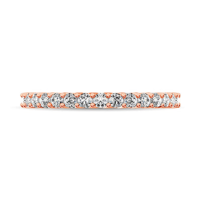 14K Rose Gold Diamond 1/4 Ct.Tw. 9 Stone Anniversary Band