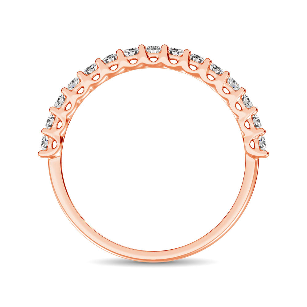 14K Rose Gold Diamond 1/4 Ct.Tw. 9 Stone Anniversary Band