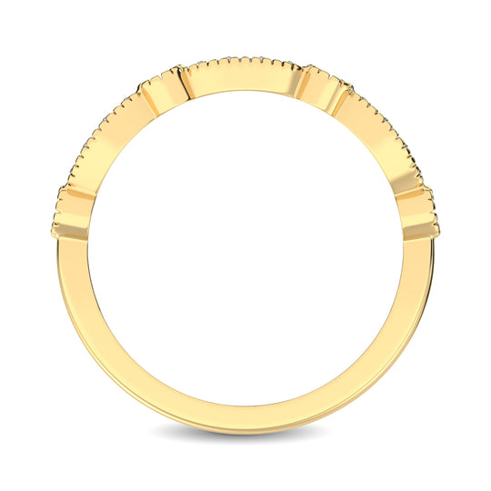 14K Yellow Gold 1/5 Ctw Diamond Band