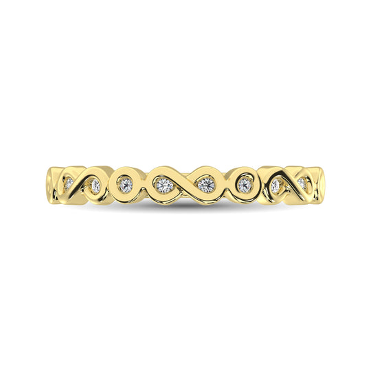 14K Yellow Gold 1/10 Ctw Diamond Band