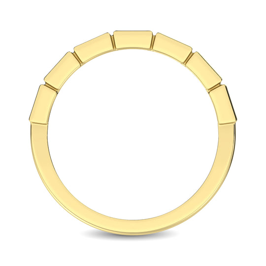 14K Yellow Gold 1/4 Ct.Tw. Diamond Straight Buggete Stackable Band