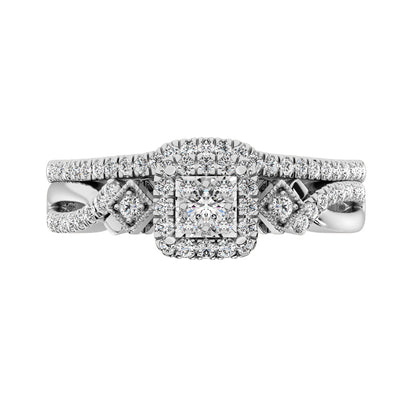 10K White Gold 2/5 Ct.Tw. Diamond Bridal Ring