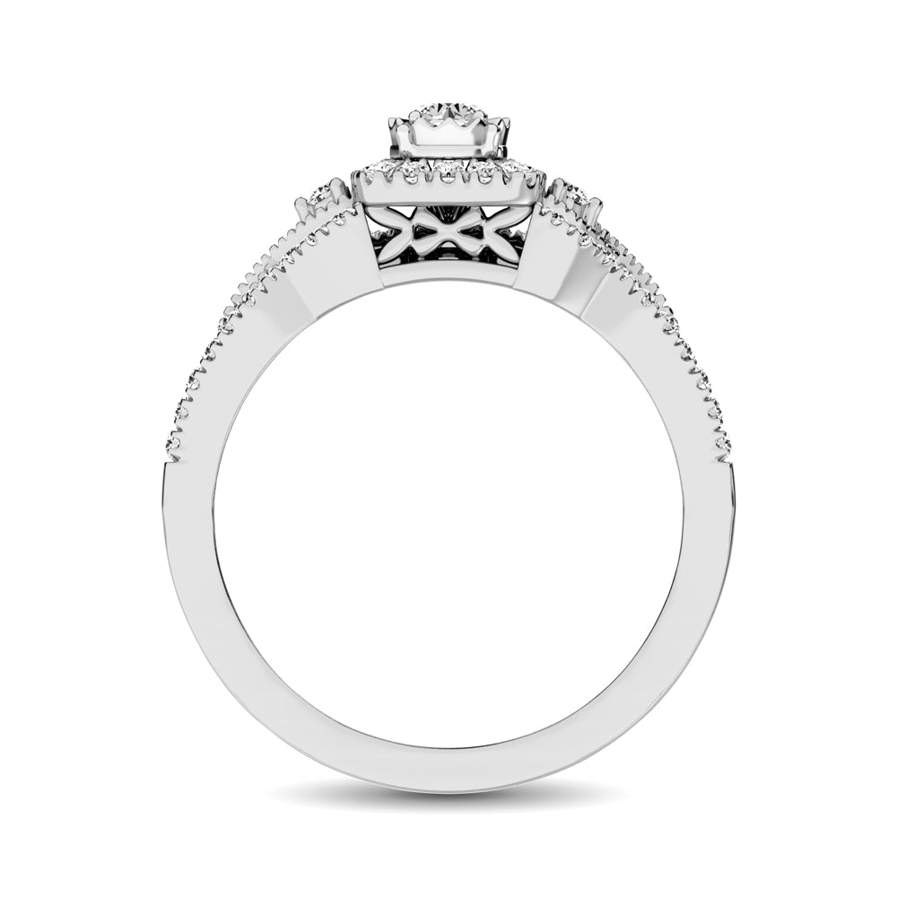 10K White Gold 1/2 Ct.Tw. Diamond Bridal Ring