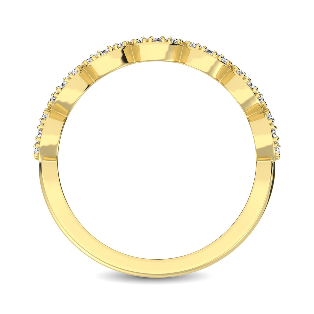 14K Yellow Gold 1/3 Ct.Tw. Diamond 7 Station Stackable Band