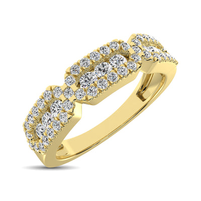 14K Yellow Gold 1/2 Ct.Tw. Diamond Stackable Band