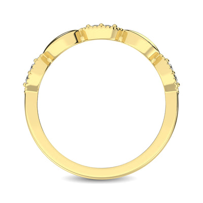 14K Yellow Gold 1/10 Ct.Tw. Diamond Marquise Shape Stackable Band