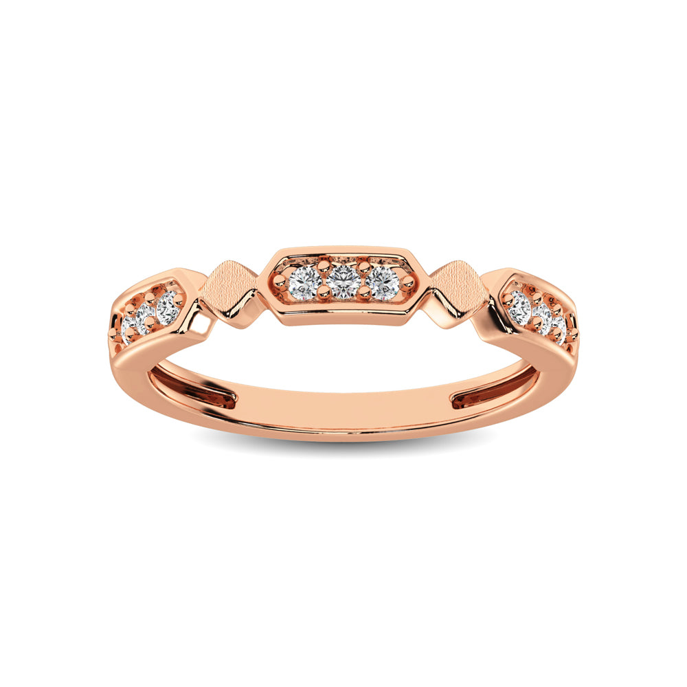 14K Rose Gold 1/6 Ct.Tw. Diamond Stackable Band
