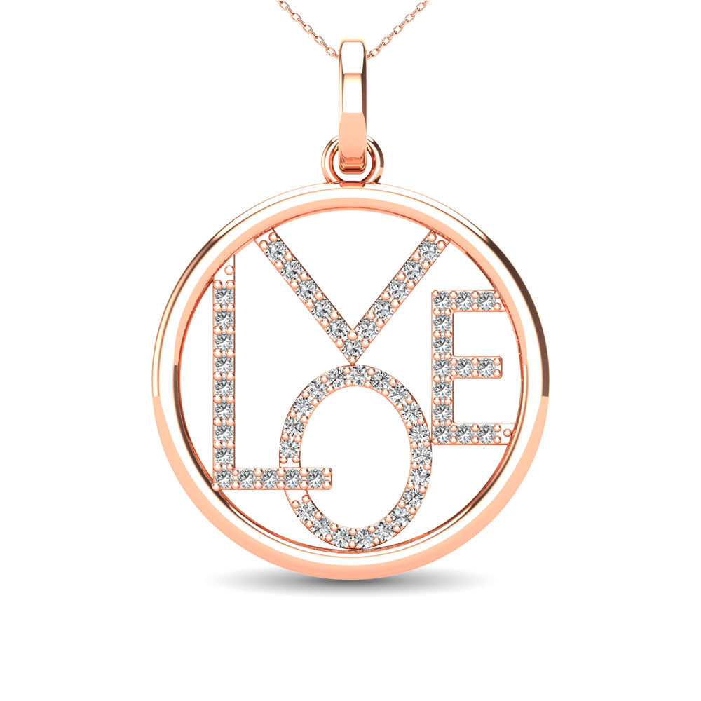 Diamond 1/10 Ct.Tw. LOVE Pendant in 10K Rose Gold