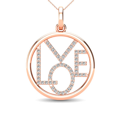 Diamond 1/10 Ct.Tw. LOVE Pendant in 10K Rose Gold