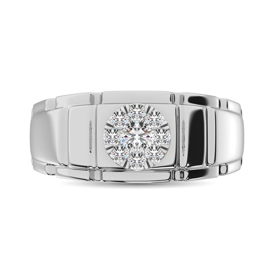 Diamond 1/2 Ct.Tw. Mens Fashion Ring in 14K White Gold