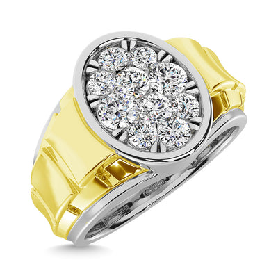Diamond 1 Ct.Tw. Mens Fashion Ring Ring in 14K Two Tone Gold