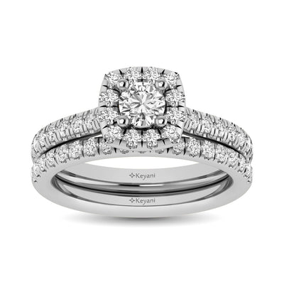 14KT White Gold 1Ct.Tw. Diamond keyani Bridal Ring