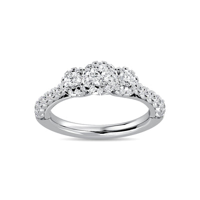 Diamond 1 Ct.Tw. Bridal Ring in 14K White Gold