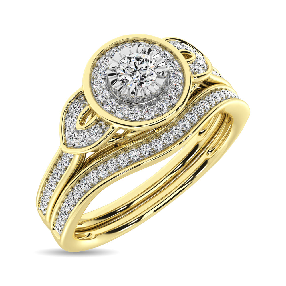 Diamond Bridal Ring 1/5 ct tw in Round-cut 10K Yellow Gold