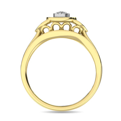 Diamond Bridal Ring 1/5 ct tw in Round-cut 10K Yellow Gold