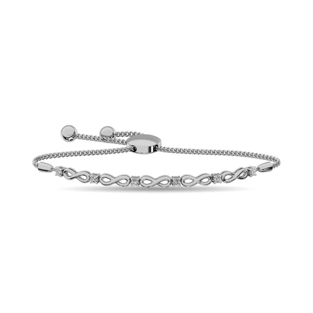 Diamond Infinity Bracelet 1/50 ct tw in Sterling Silver