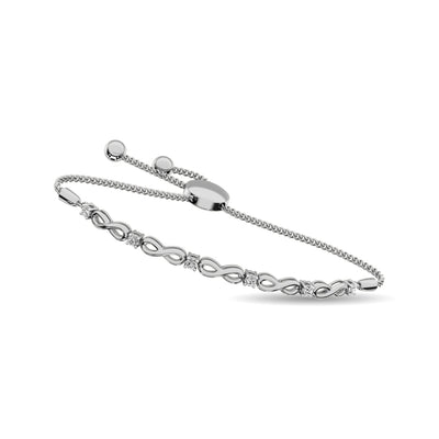 Diamond Infinity Bracelet 1/50 ct tw in Sterling Silver