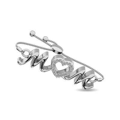 Diamond Mom Bracelet 1/10 ct tw in Sterling Silver