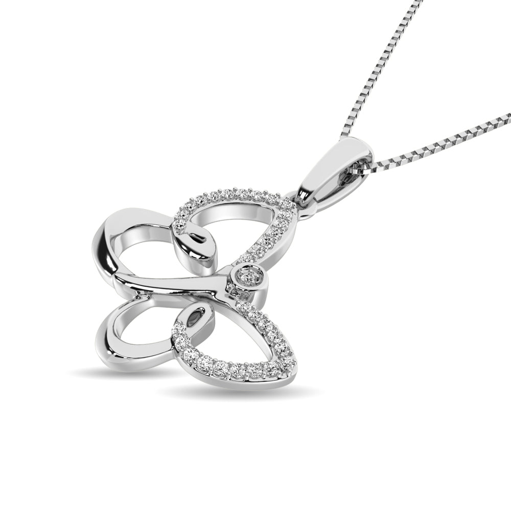 Diamond 1/50 ct tw Butterfly Pendant in Sterling Silver
