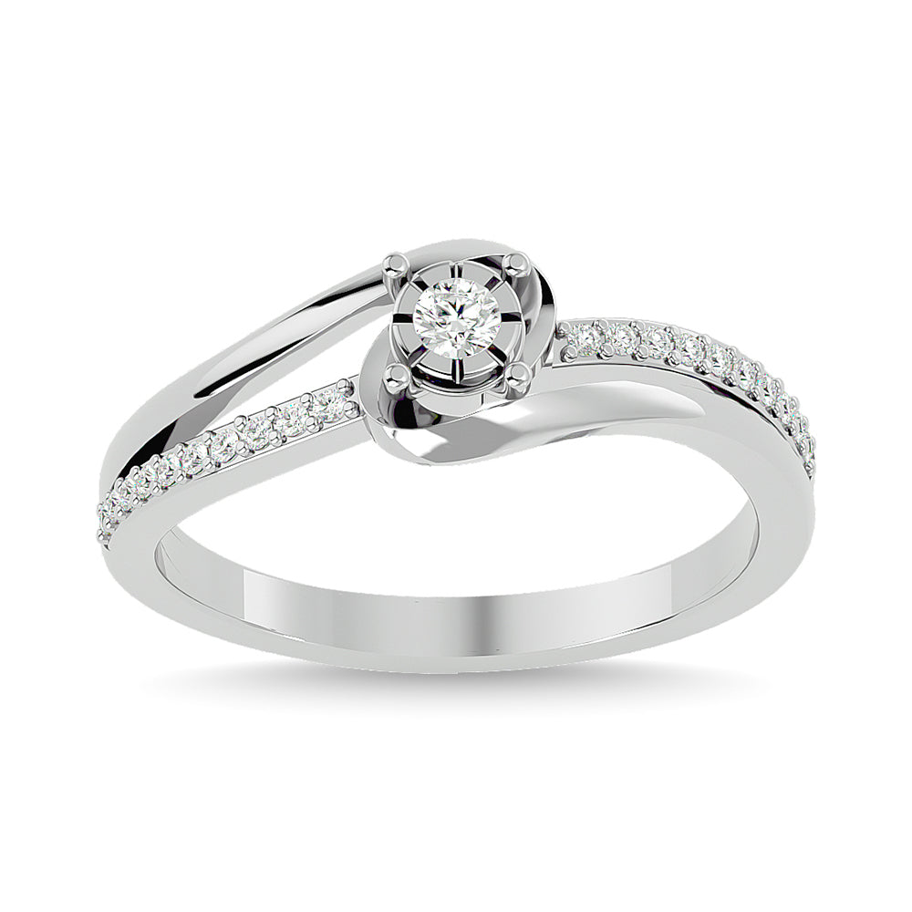 10K White  Gold 1/5 Ct.Tw. Diamond Promise Ring